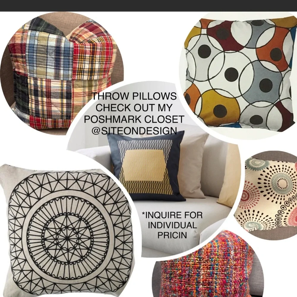 IKEA Ryssby Pillow Square Geometric Pattern Linen Cotton COVER ONLY #0919241